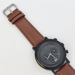 Bobo Bird‎ Men's Watch 44MM New Brown Leather Bands New Battery READ DESCRIPTION